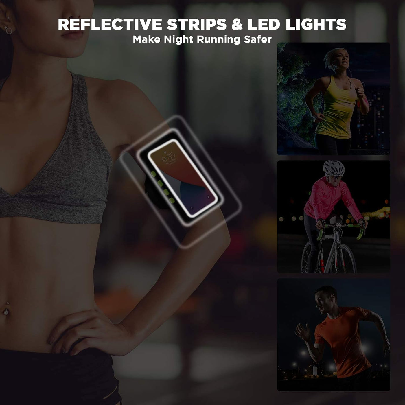 Armband Phone Holder With LED Lights
