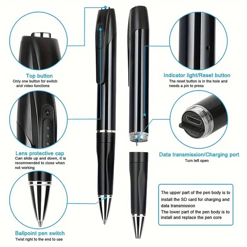 Hidden Spy Pen Camera (1080P)