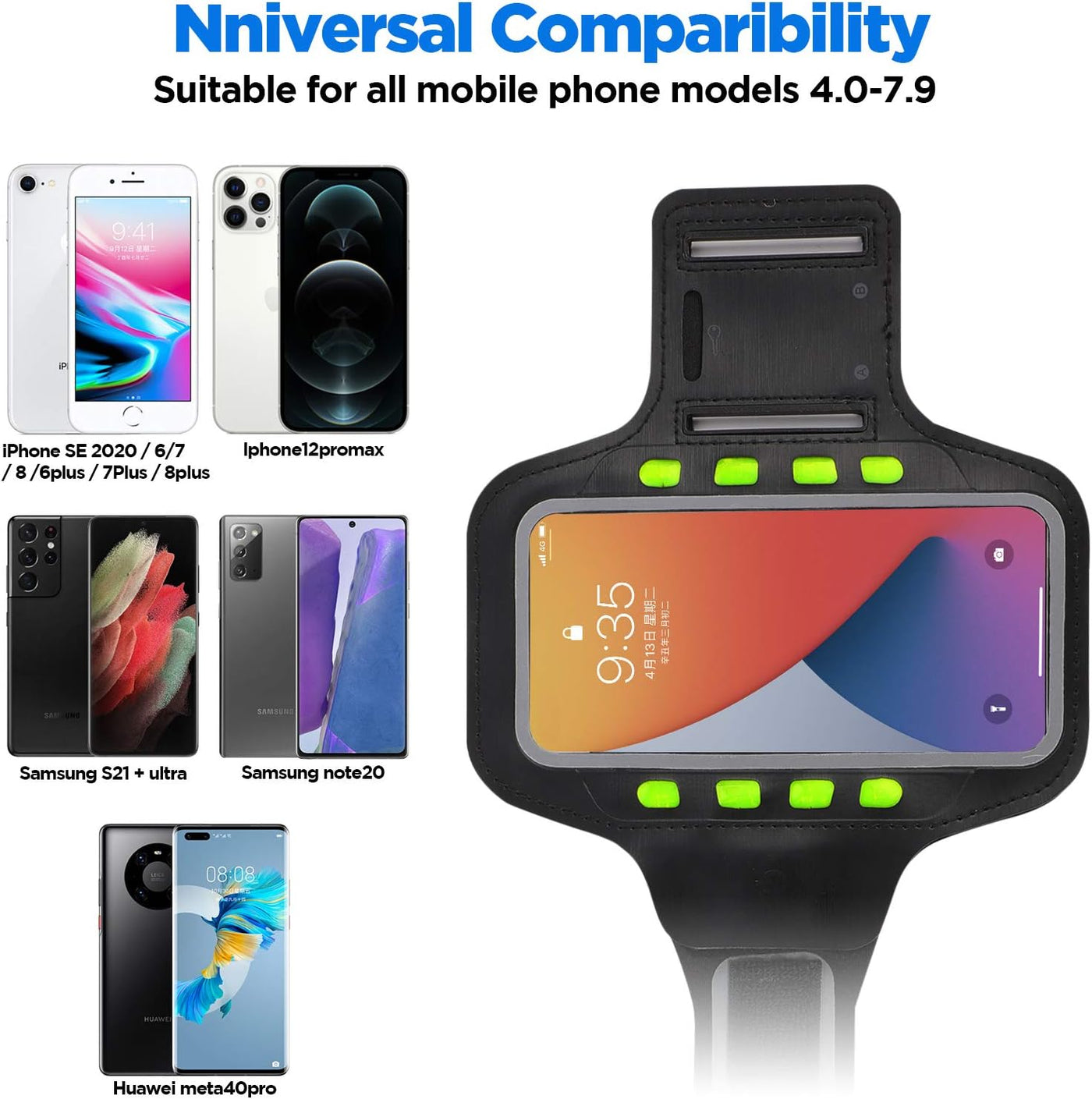 Armband Phone Holder With LED Lights